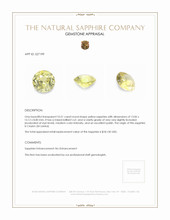 10.51 Ct. Yellow Sapphire from Ceylon (Sri Lanka) Appraisal