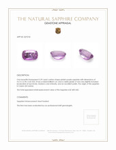 3.39 Ct. Pinkish Purple Sapphire from Ceylon (Sri Lanka) Appraisal