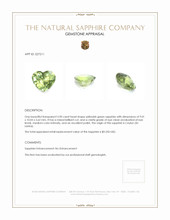 3.90 Ct. Yellowish Green Sapphire from Ceylon (Sri Lanka) Appraisal