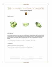 3.90 Ct. Yellowish Green Sapphire from Ceylon (Sri Lanka) Appraisal