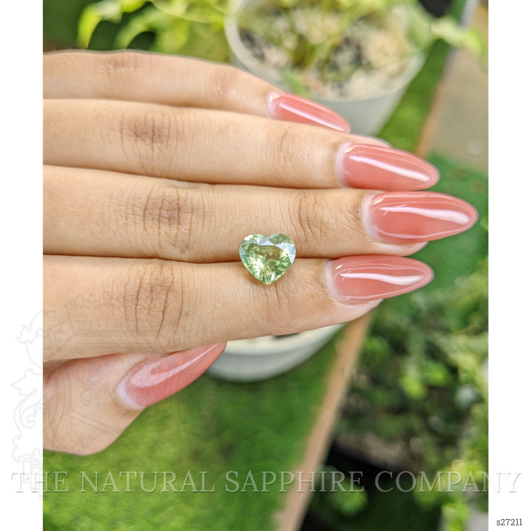 3.90 Ct. Yellowish Green Sapphire from Ceylon (Sri Lanka)