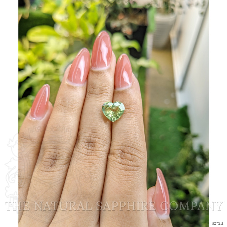 3.90 Ct. Yellowish Green Sapphire from Ceylon (Sri Lanka)