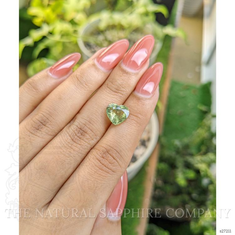 3.90 Ct. Yellowish Green Sapphire from Ceylon (Sri Lanka)