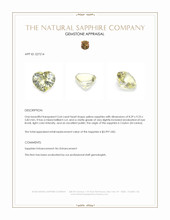 3.64 Ct. Yellow Sapphire from Ceylon (Sri Lanka) Appraisal