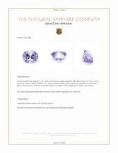 1.27 Ct. Purple Sapphire from Ceylon (Sri Lanka) Appraisal