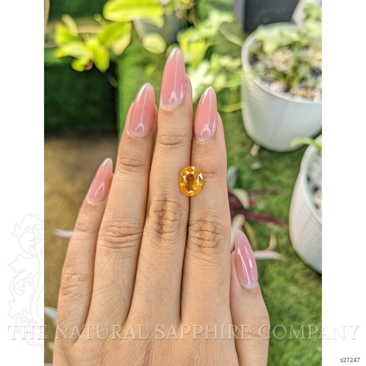 3.64 Ct. Yellowish Orange Sapphire from Ceylon (Sri Lanka)