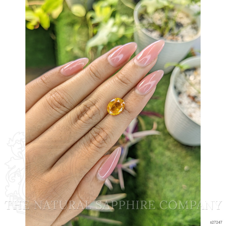 3.64 Ct. Yellowish Orange Sapphire from Ceylon (Sri Lanka)