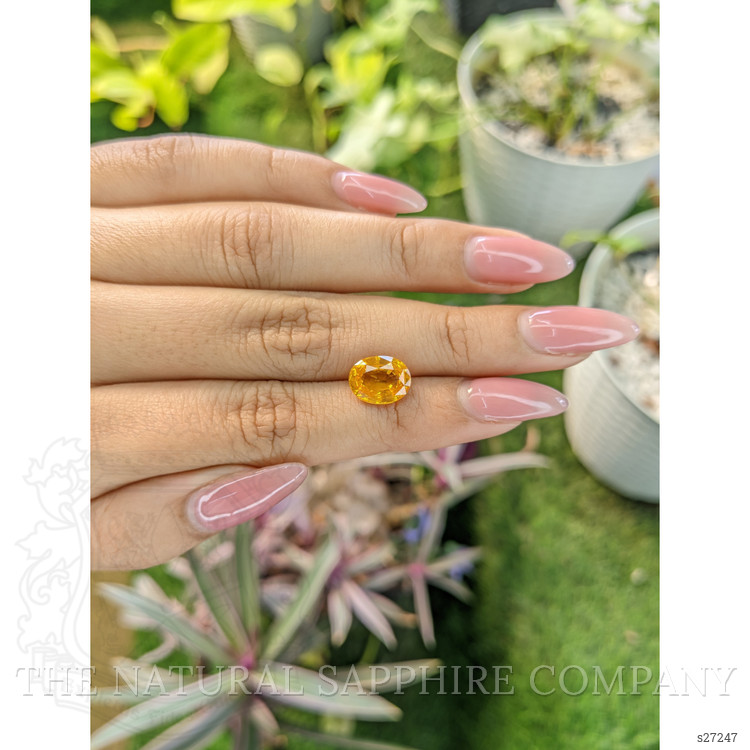 3.64 Ct. Yellowish Orange Sapphire from Ceylon (Sri Lanka)