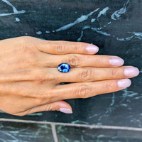 6.91 Ct. Blue Sapphire from Ceylon (Sri Lanka) Life Style