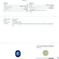 5.03 Ct. Blue Sapphire from Madagascar Scan Report