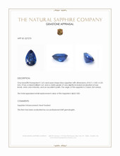 1.63 Ct. Blue Sapphire from Ceylon (Sri Lanka) Appraisal