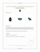 2.54 Ct. Bluish Green Sapphire from Ceylon (Sri Lanka) Appraisal