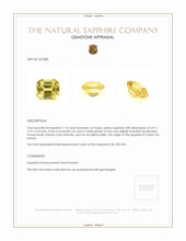 1.15 Ct. Yellow Sapphire from Ceylon (Sri Lanka) Appraisal