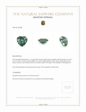 1.14 Ct. Bluish Green Sapphire from Madagascar Appraisal