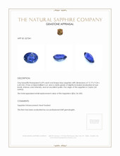 6.09 Ct. Blue Sapphire from Ceylon (Sri Lanka) Appraisal