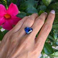 10.48 Ct. Greenish Blue Sapphire from Thailand Life Style