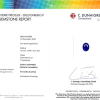 9.51 Ct. Violet Sapphire from Ceylon (Sri Lanka) Scan Report