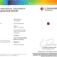 3.51 Ct. Reddish Pink Sapphire from Madagascar Scan Report