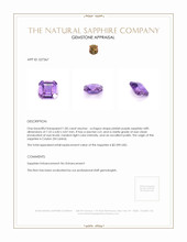 1.85 Ct. Pinkish Purple Sapphire from Ceylon (Sri Lanka) Appraisal
