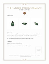 1.77 Ct. Green Sapphire from Montana Appraisal