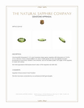 1.25 Ct. Green Sapphire from Ceylon (Sri Lanka) Appraisal