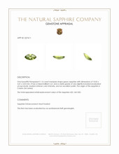 1.16 Ct. Green Sapphire from Ceylon (Sri Lanka) Appraisal