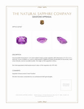 1.54 Ct. Purple Sapphire from Africa Appraisal