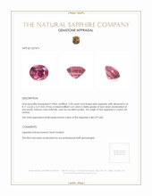 2.20 Ct. Pink Sapphire from Ceylon (Sri Lanka) Appraisal
