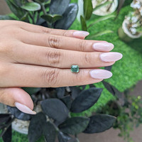 1.62 Ct. Bluish Green Sapphire from Madagascar Life Style