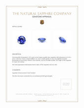 1.09 Ct. Purplish Blue Sapphire from Ceylon (Sri Lanka) Appraisal