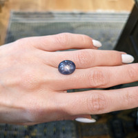 7.21 Ct. Bluish Grey Star Sapphire from Burma (Myanmar) Life Style