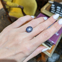 7.21 Ct. Bluish Grey Star Sapphire from Burma (Myanmar) Life Style