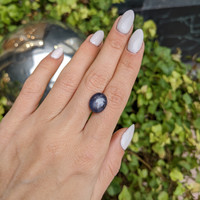 7.21 Ct. Bluish Grey Star Sapphire from Burma (Myanmar) Life Style