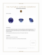 0.63 Ct. Purplish Blue Sapphire from Ceylon (Sri Lanka) Appraisal