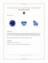 0.97 Ct. Purplish Blue Sapphire from Ceylon (Sri Lanka) Appraisal