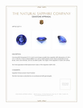 0.74 Ct. Purplish Blue Sapphire from Ceylon (Sri Lanka) Appraisal