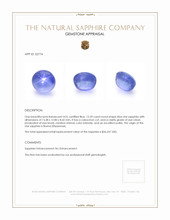 15.59 Ct. Blue Star Sapphire from Burma (Myanmar) Appraisal