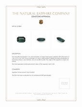 1.03 Ct. Bluish Green Sapphire from Ceylon (Sri Lanka) Appraisal