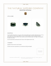 1.53 Ct. Bluish Green Sapphire from Ceylon (Sri Lanka) Appraisal