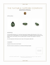 1.01 Ct. Green Sapphire from Ceylon (Sri Lanka) Appraisal