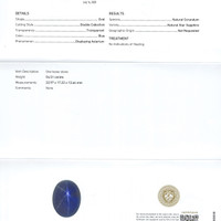 54.51 Ct. Blue Star Sapphire from Ceylon (Sri Lanka) Scan Report