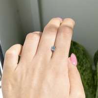 0.70 Ct. Bluish Green Sapphire from Madagascar Life Style