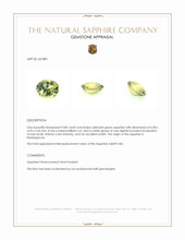0.80 Ct. Yellowish Green Sapphire from Madagascar Appraisal