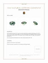 0.61 Ct. Bluish Green Sapphire from Madagascar Appraisal