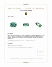 0.85 Ct. Bluish Green Sapphire from Madagascar Appraisal