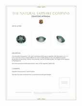 1.00 Ct. Bluish Green Sapphire from Madagascar Appraisal