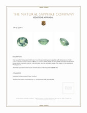 0.83 Ct. Bluish Green Sapphire from Madagascar Appraisal