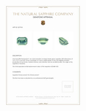1.66 Ct. Bluish Green Sapphire from Tanzania Appraisal