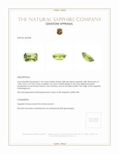 1.06 Ct. Yellowish Green Sapphire from Madagascar Appraisal