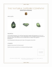 1.03 Ct. Green Sapphire from Madagascar Appraisal